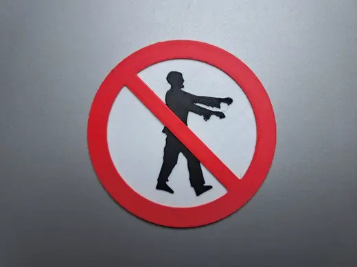 Zombie Prohibition Sign (ISO 7010 Style)