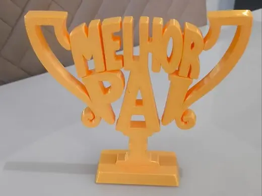 troféu Melhor Pai 3D Presente para Dia dos Pais