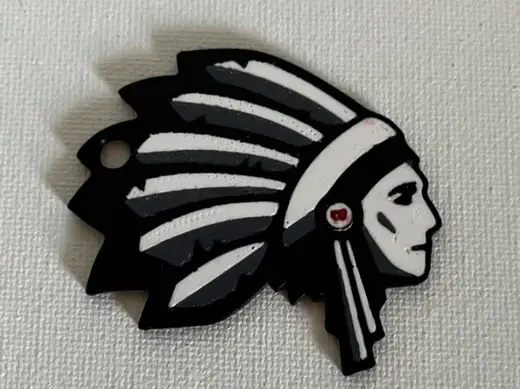 Wapakoneta Redskin Head Keychain And Ornament