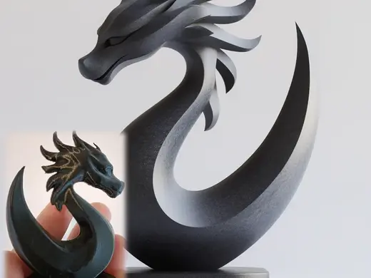 Dragon on Pedestal Sculpture