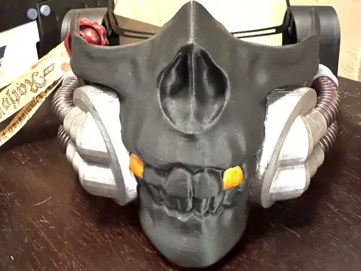 Grimdark Inspired Half Skull Mask With Headgear