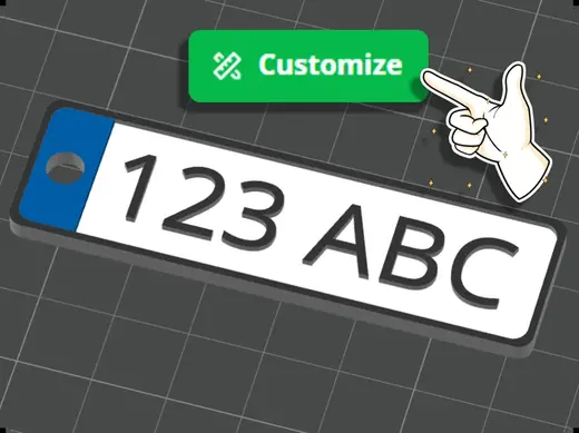 Car plate Keychain Creator [OpenSCAD]