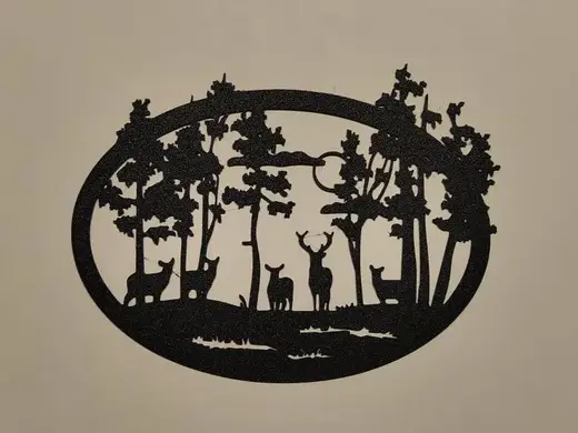 herd of deer in the forest wall decor