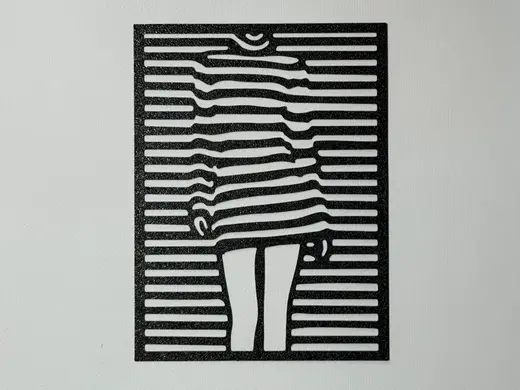 silhouette of a girl in a dress (wall art)