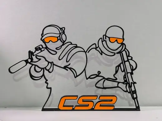 CS2 Logo 2D Line Art Decor