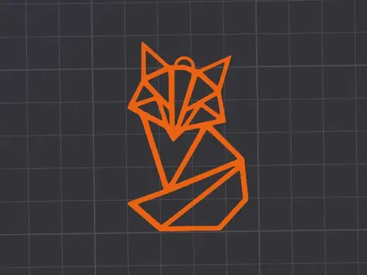Foxy Keychain – Clean Geometric 3D Printed Design