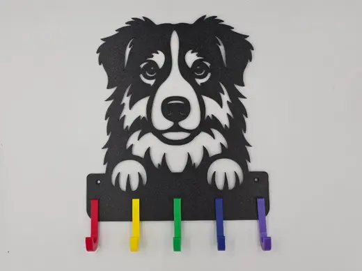 Dog Leash & Collar Holder, Australian Shepherd