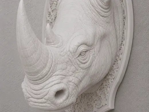 Rhino Wall Head Mount Decorative Trophy Display