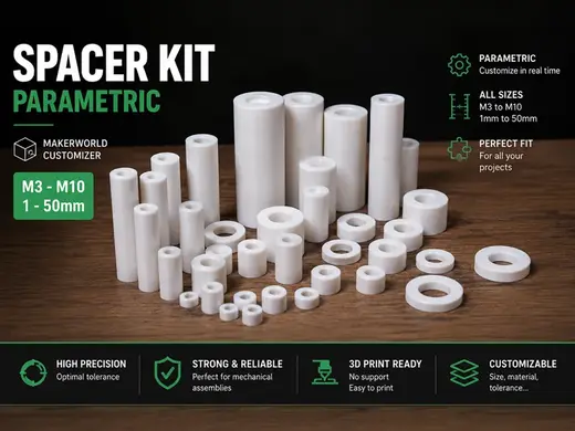 Parametric Spacer Generator — M3 to M10