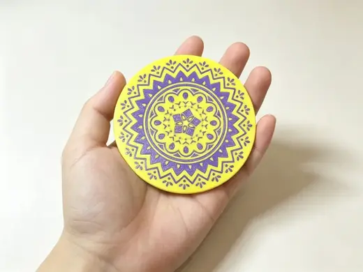 Double-Sided Mandala Multi-Color Coaster