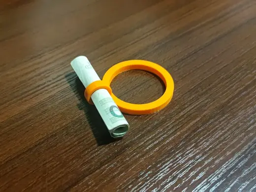 ring on bottle with letter or cash