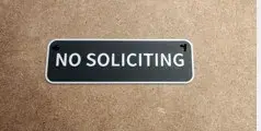 (No Holes) No Soliciting Sign
