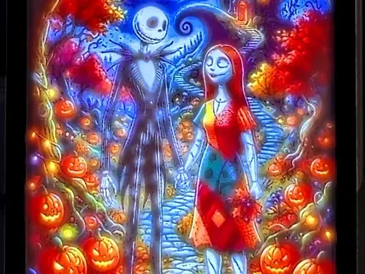 Nightmare Before Christmas Jack and Sally Litho