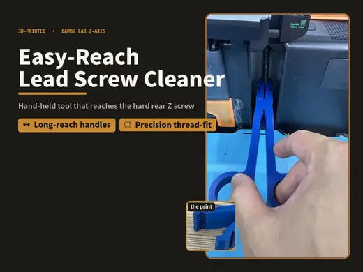 Easy-Reach Z-Axis Lead Screw Cleaner