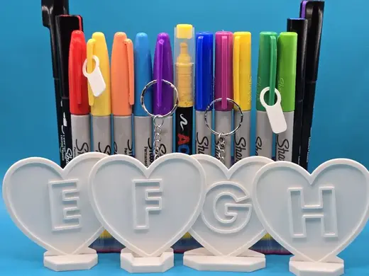 E F G H Alphabet Coloring Heart Love