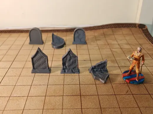 DnD Gravestone - 3 D&D headstone variants - TTRPG