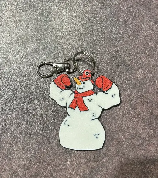 Jacked Snowman keychain