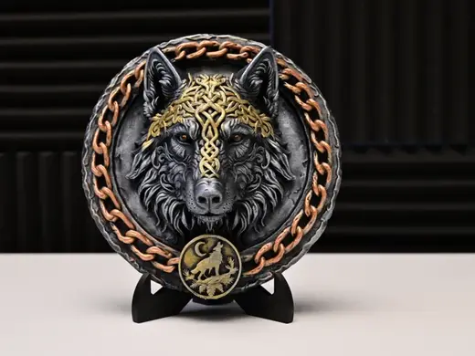 Ornate Wolf Relief - Epic Wall Art Head