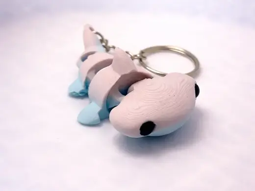 Articulated Hamerhead Shark Keychain