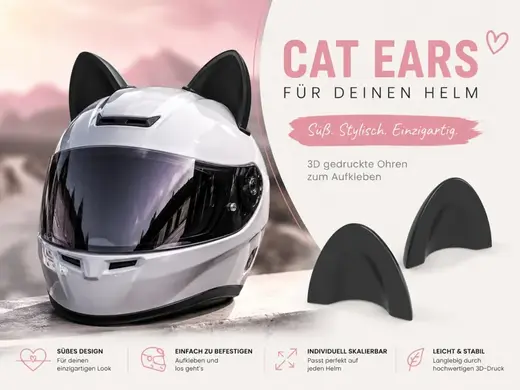 Süße aufklebbare Motorrad Helm Ohren