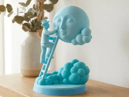Moon Caretaker Sculpture – Dreamy Surreal Art