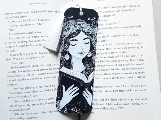 Bookmark, Boho Girl Book Lover