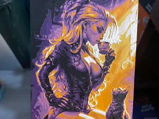 Woman drinking with her Cat Hueforge
