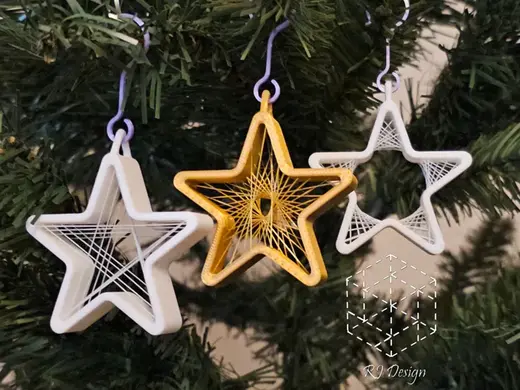 Suspended Filament Christmas Tree Star Decorations
