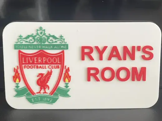personalised liverpool fc door plaque