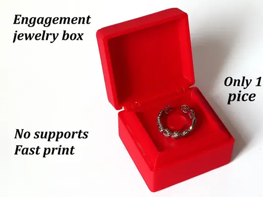 Engagement jewelry box ring - No supports - 1 Pice