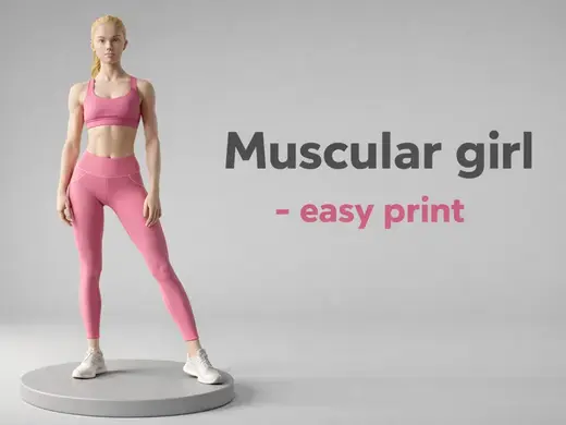 Muscular Girl - easy print