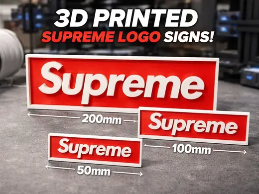 Logo Supreme 3D Bicolore – Diverse Dimensioni