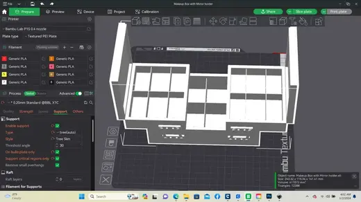 Makeup Box with Mirror Layout
