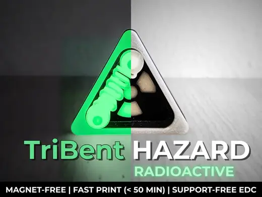 TriBent HAZARD RADIOACTIVE: Magnet-Free EDC Fidget