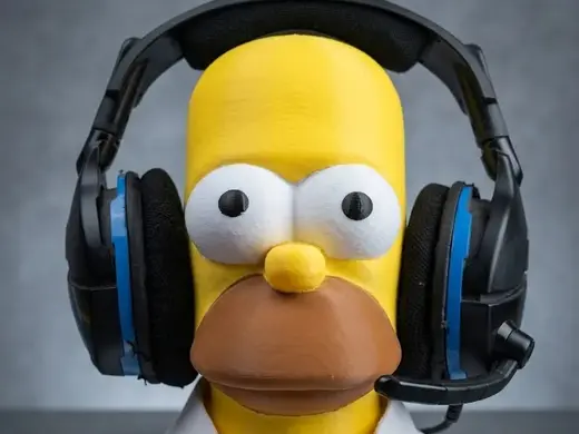 Homer Simpson Headset Holder - Gaming Desktop Art