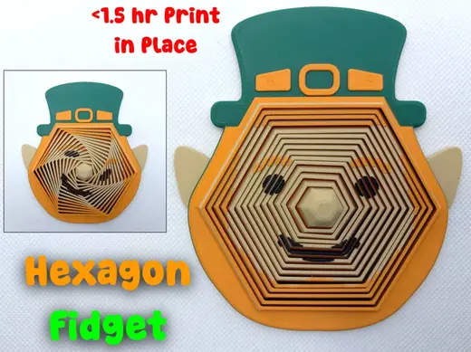 Lucky Leprechaun Hexagon Fidget (Print in Place)