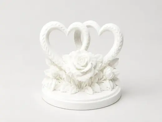 Elegante Herzskulptur mit Rosen
