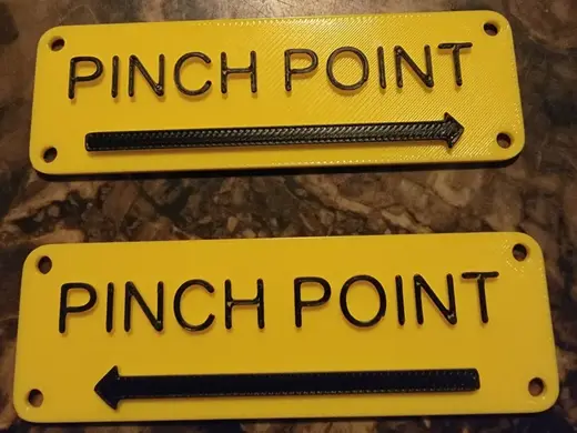 Machine Pinch Point Tags (Pointing Left & Right)