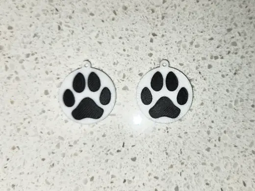 Dog paw print earrings