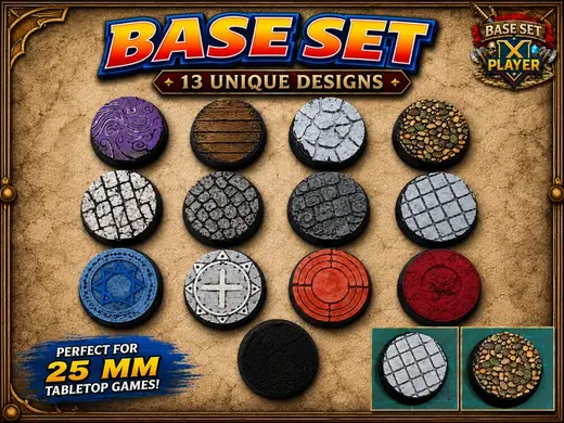 MINI BASE SET 1- 25mm DnD D&D PF Supportless