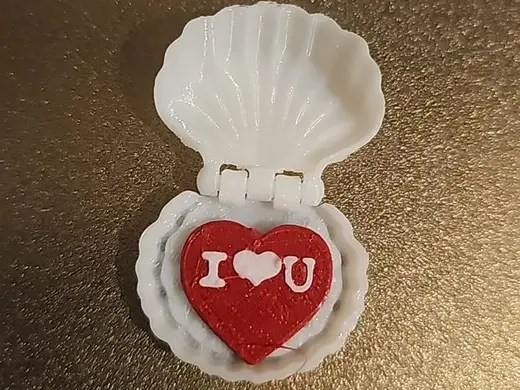Articulated Oyster Heart Box v2 - Print in Place