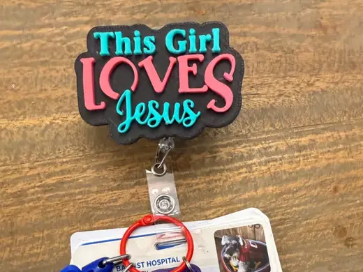 “This Girl Loves Jesus” Badge Reel Topper