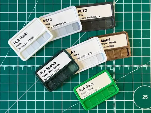 Filament Swatch Label + Mount for Cereal Dry Box
