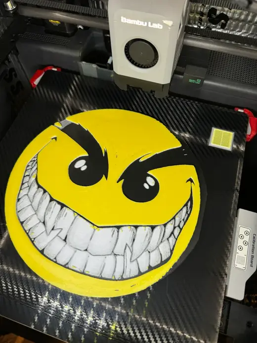 Evil Emoji round face HueForge