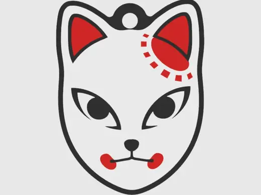 Tanjiro kitsune mask keychain