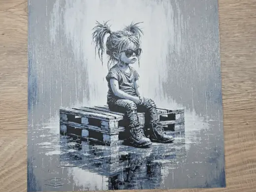 Mädchen auf Palette - Hueforge