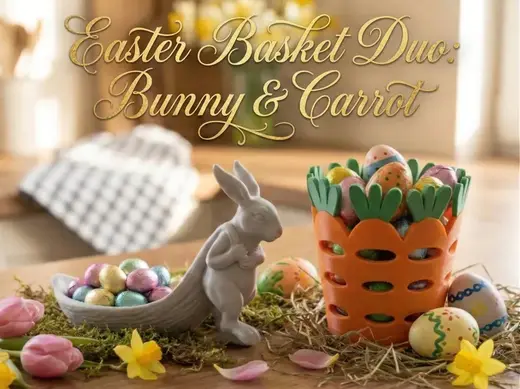 Easter Basket Duo: Bunny & Carrot