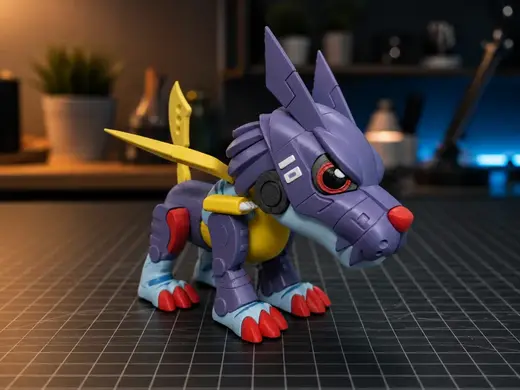 数码宝贝Q版—钢铁加鲁鲁兽(可组装)MetalGarurumon Digimon