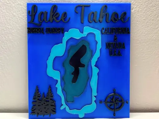 Lake Tahoe Topography Art