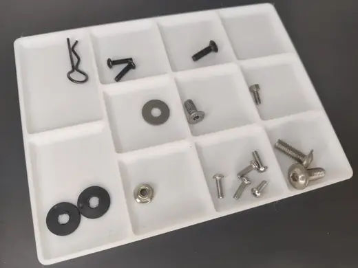 Tray for RC Car screws in 3 sizes easy access